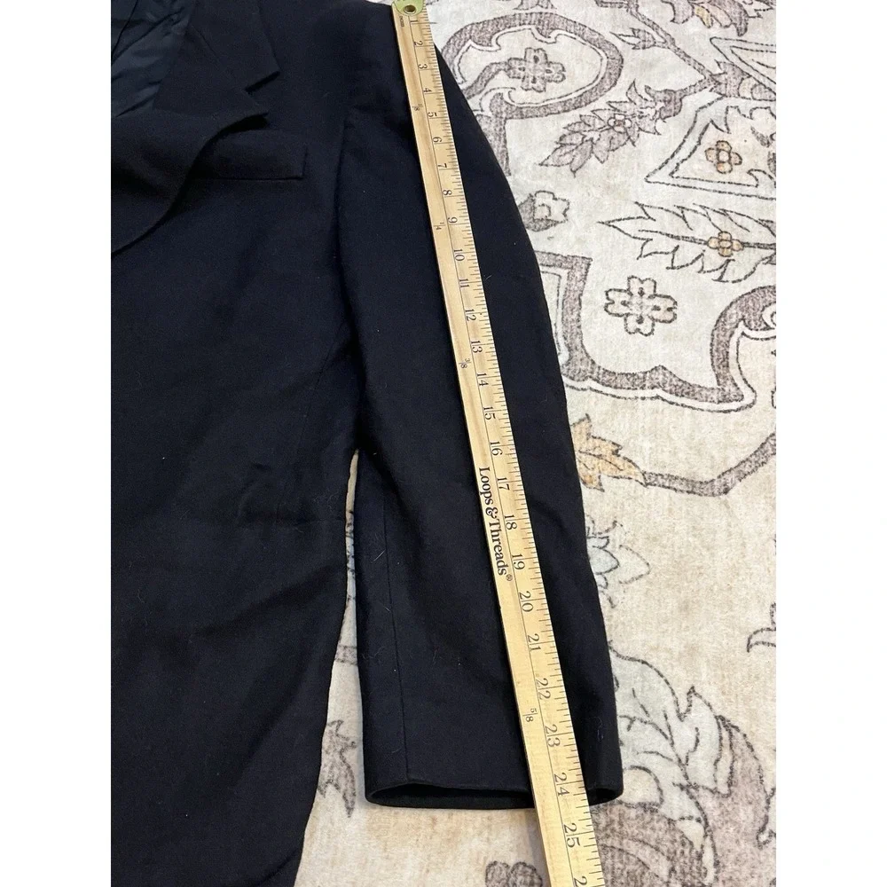 Oscar‎ De La Renta Blazer Men's Size 42R Cashmere Blend Black Single Breasted